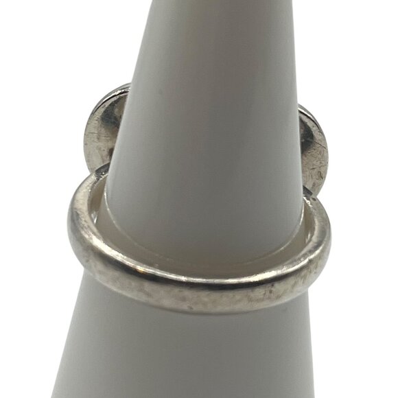 Coach Sterling Silver Ring Size 7 Heart Shape Designer Classic Logo Elevated - Picture 5 of 6